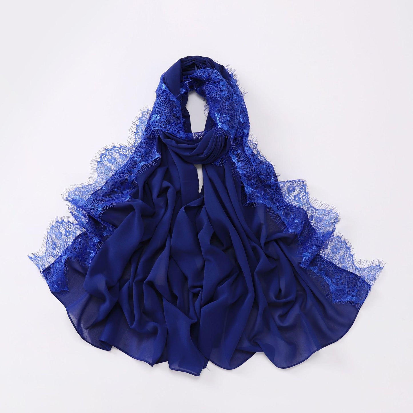 LUMAYA LM1119 Chiffon Lace Edge Headband Hijab