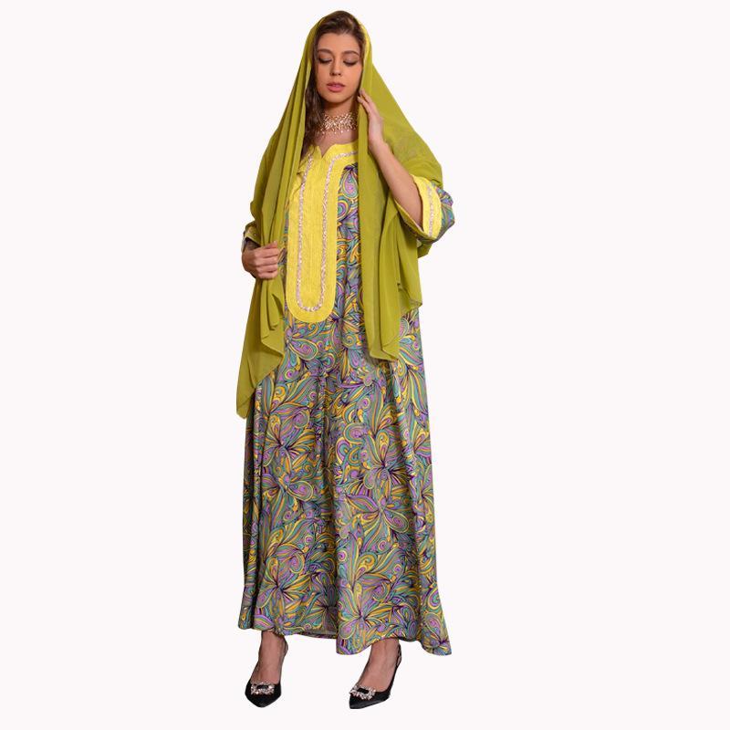 LUMAYA LUMAYA1074 Muslim Embroidered Hot Diamond Dress