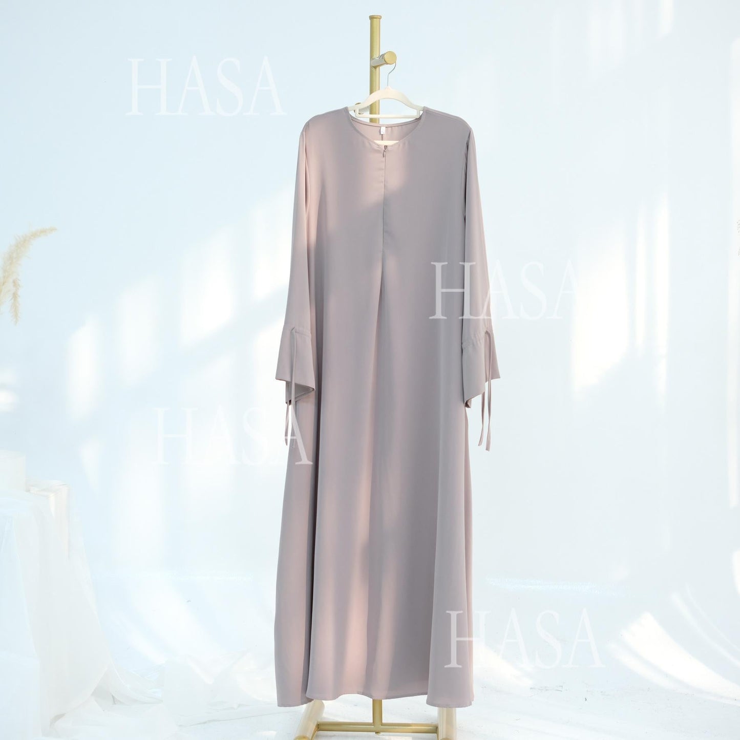 LUMAYA5861 Solid Color Sleeve Robe (without Headscarf), Elegant Temperament Instantly abaya girl