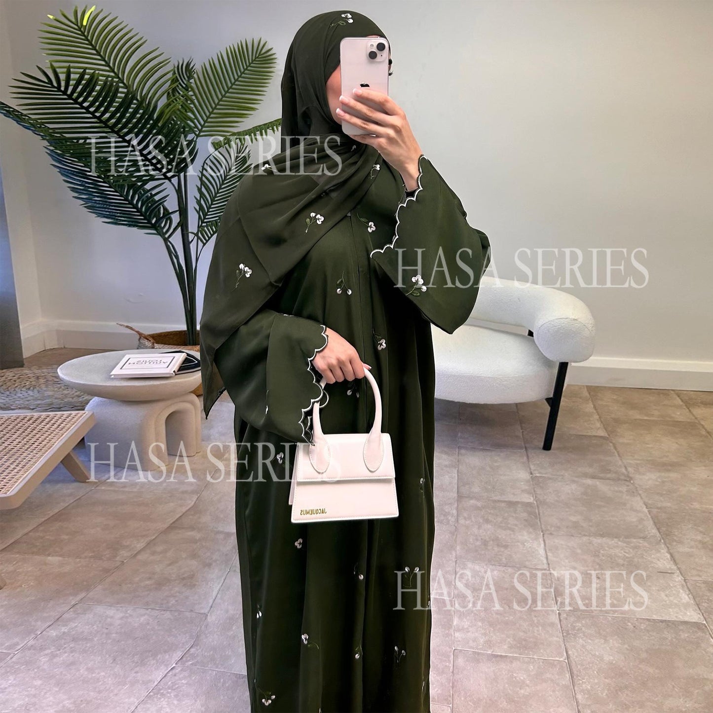 LUMAYASASERIES LUMAYA6682 Embroidered Floral Pattern Long Cardigan