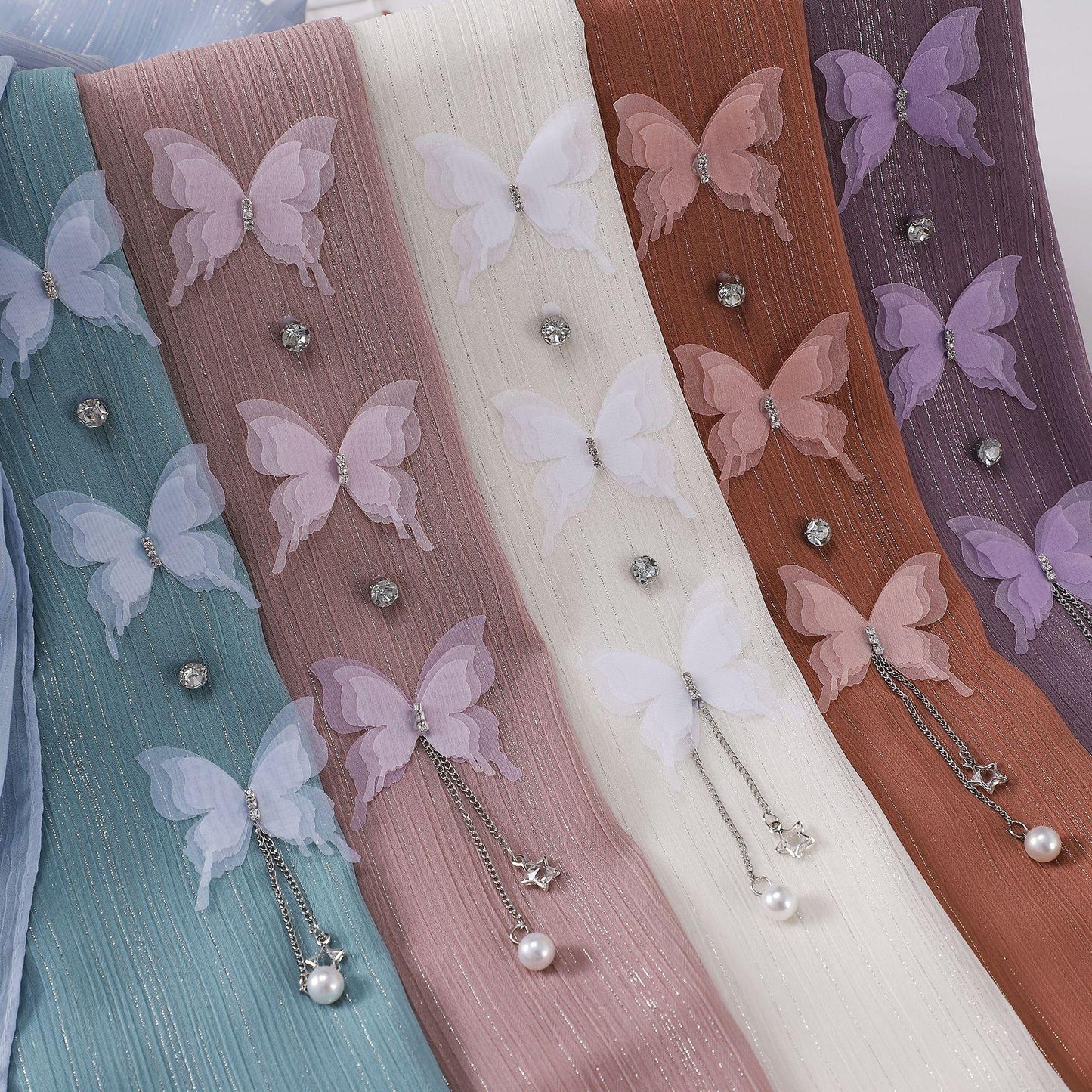 LUMAYA LM1112 Butterfly Long Headband Muslim Hijab