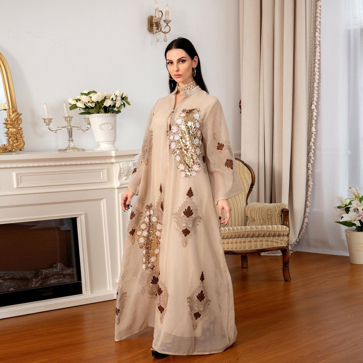 LUMAYA LUMAYA0443 Muslim Embroidered Dress