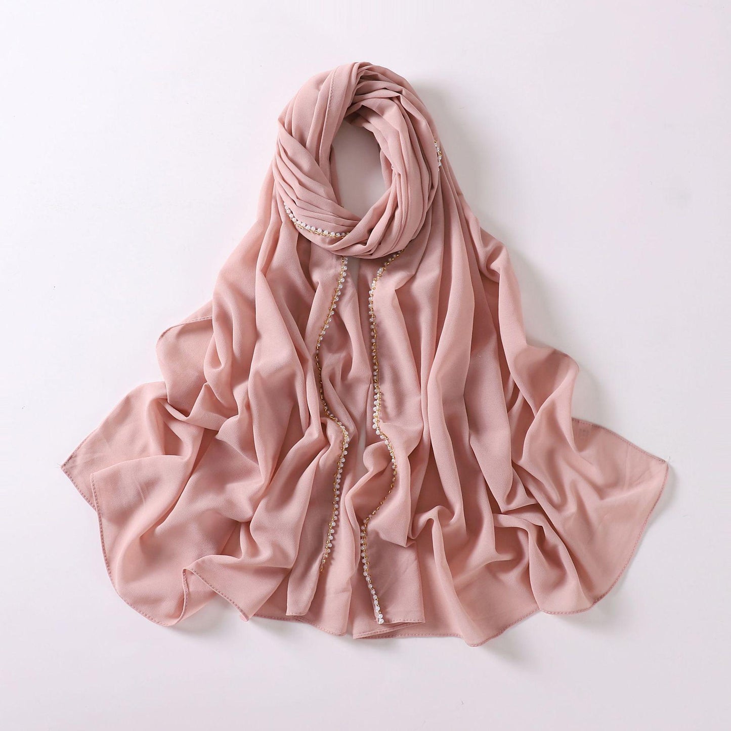 LUMAYA LM1116 Pearl Chiffon Headband Hijab