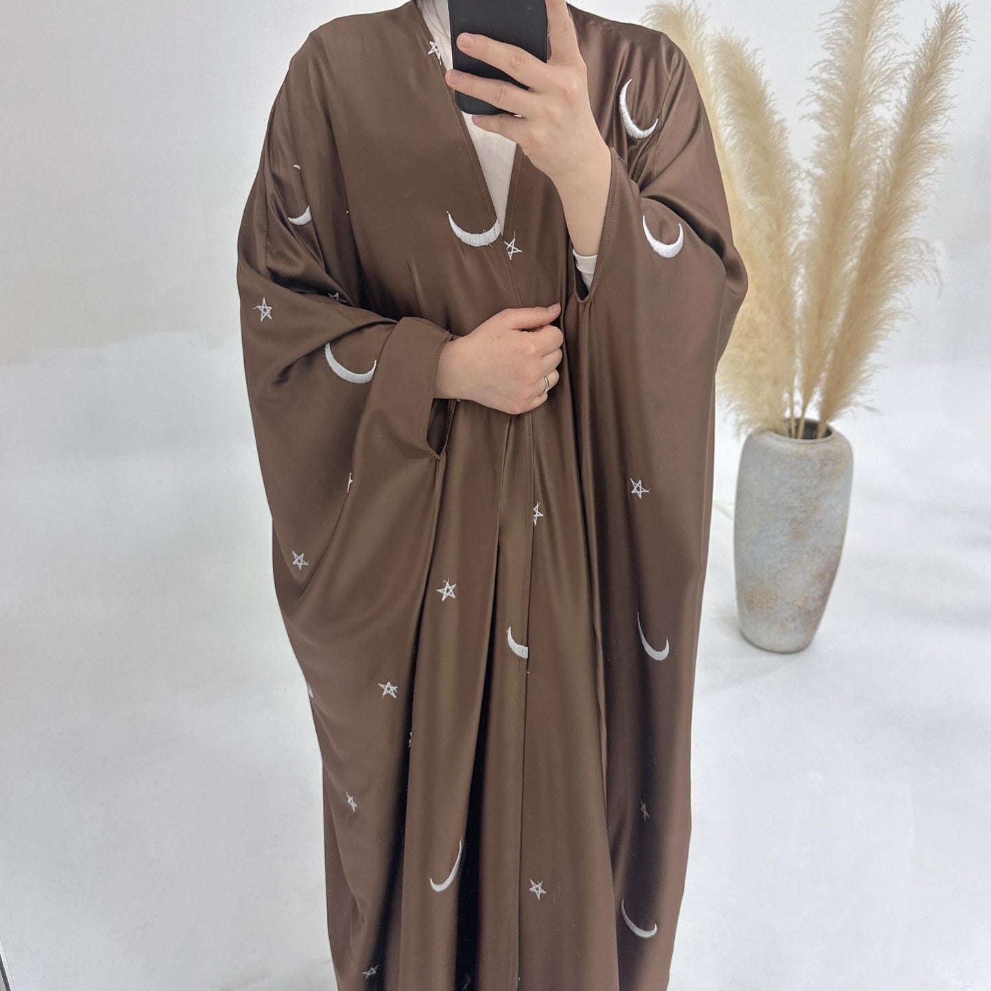 LUMAYA LM1171 Moon Embroidered Robe Kaftan Abaya