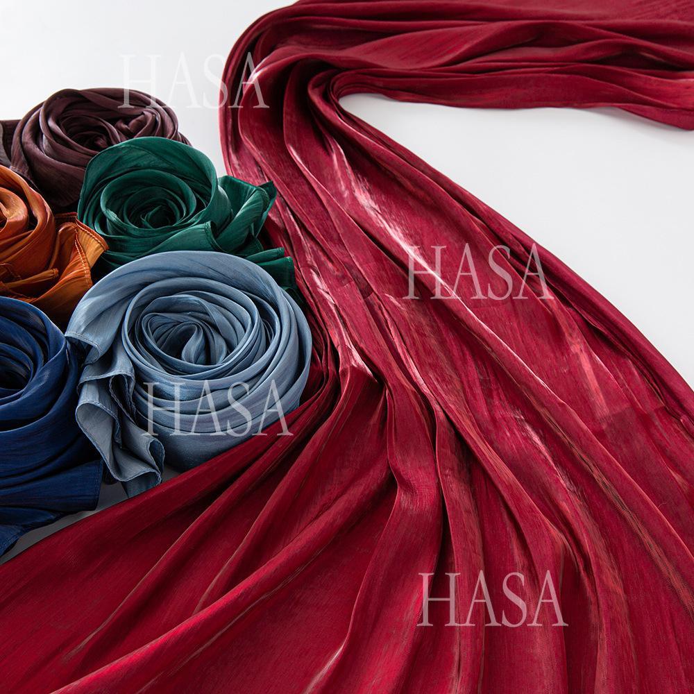 LUMAYA6479 A Simple Silk Scarf with A Mellow Color and A Light and Drapey Design
