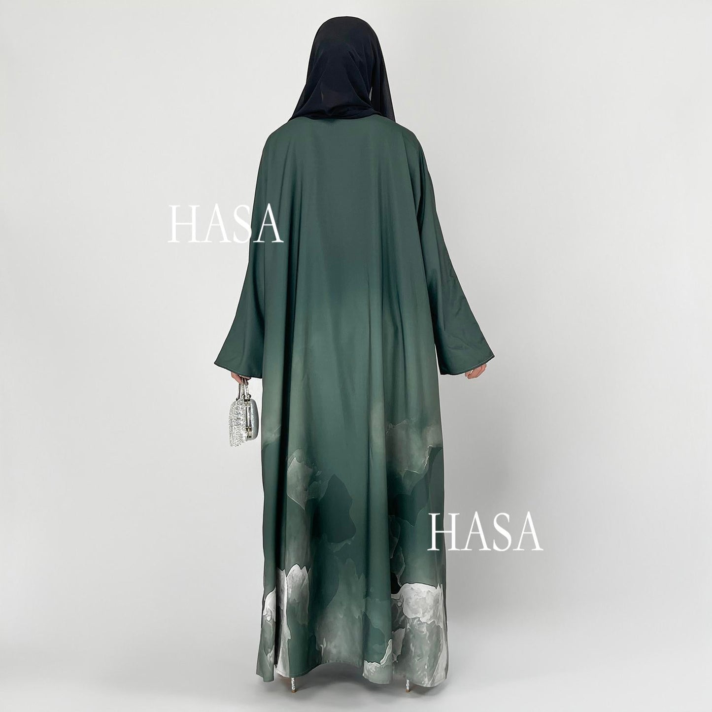 LUMAYA6324 Artistic Ombré BrusLUMAYAtroke Summer Kimono Abaya