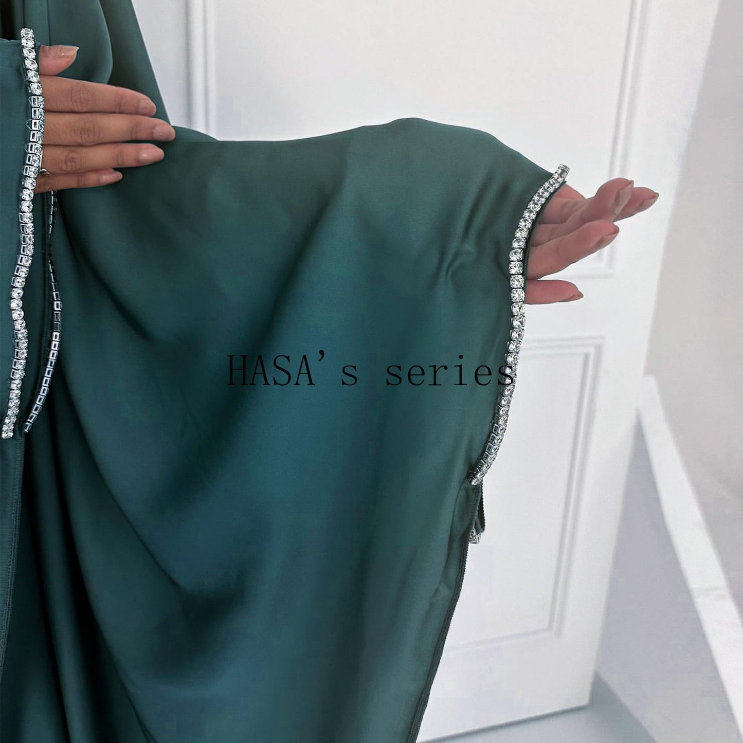 LUMAYA4841 A Minimalist, Beaded, Matte Satin Long Dress with A Subtle and Elegant Design.