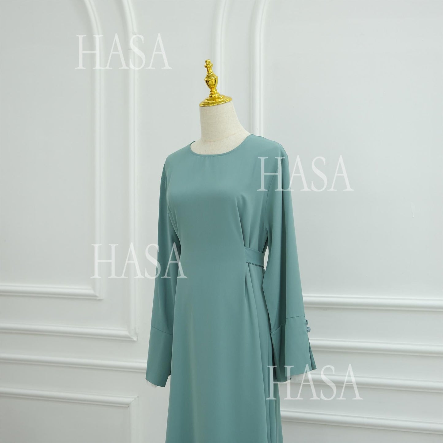 LUMAYASA's series LUMAYA6507 Simple style spliced lace robe dress (headscarf not included)