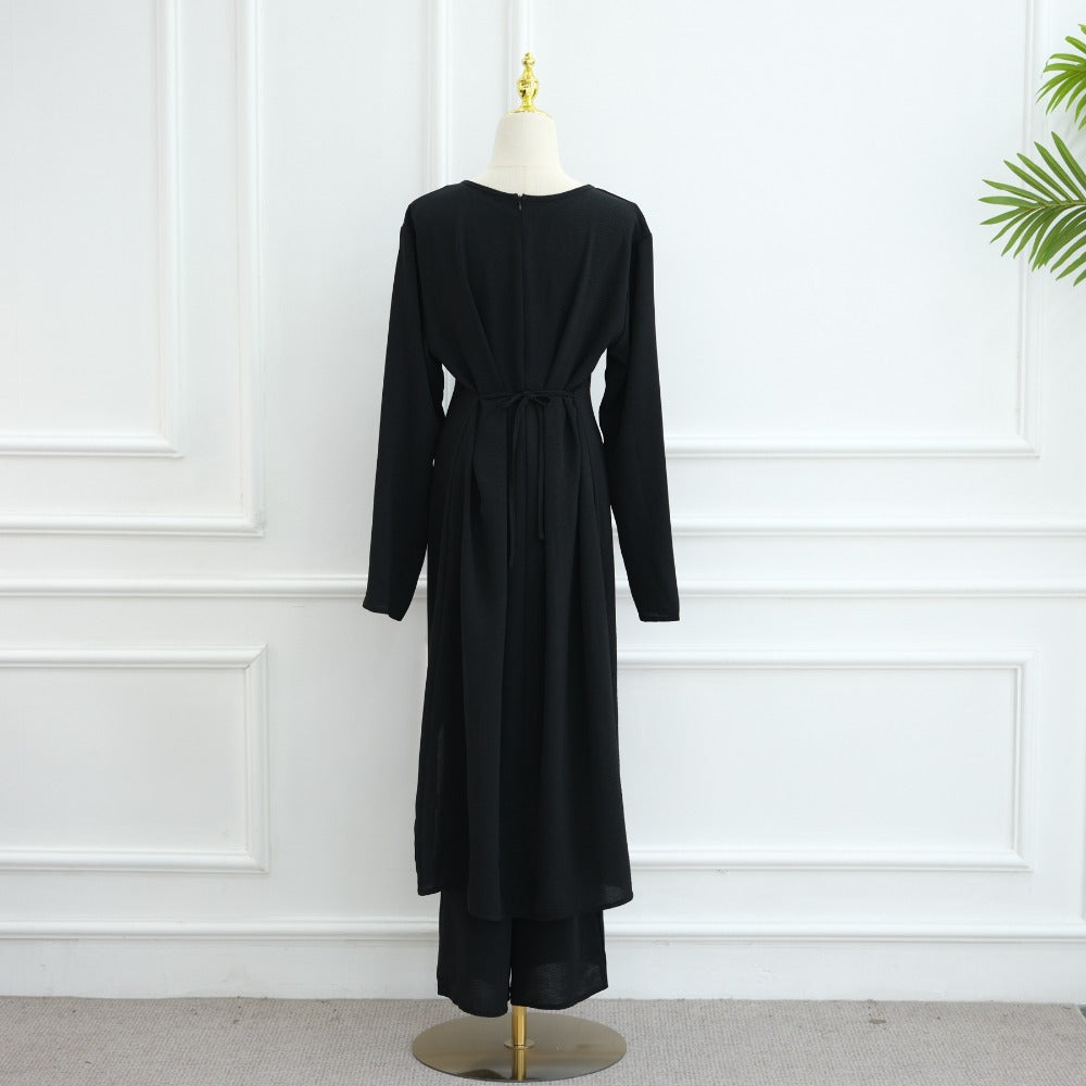 LM6605 Stylish asymmetrical two-piece set (with optional headscarf)
