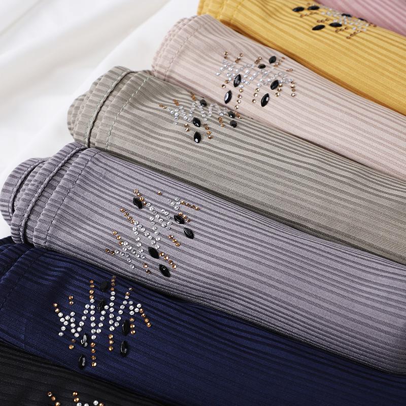LUMAYA LM1133 New Striped Hot Drilling Headscarf