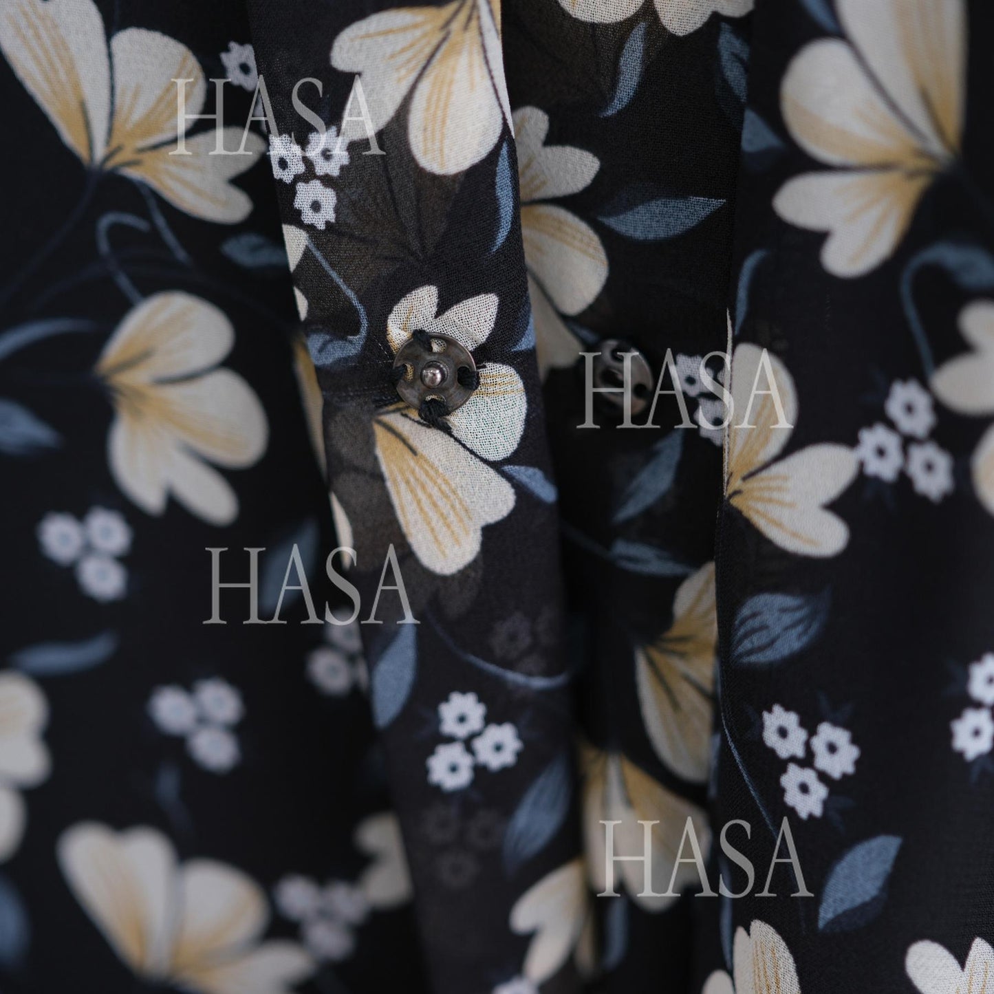 LUMAYA6515 Summer Printed Chiffon Jacket and Headscarf Two-Piece Set