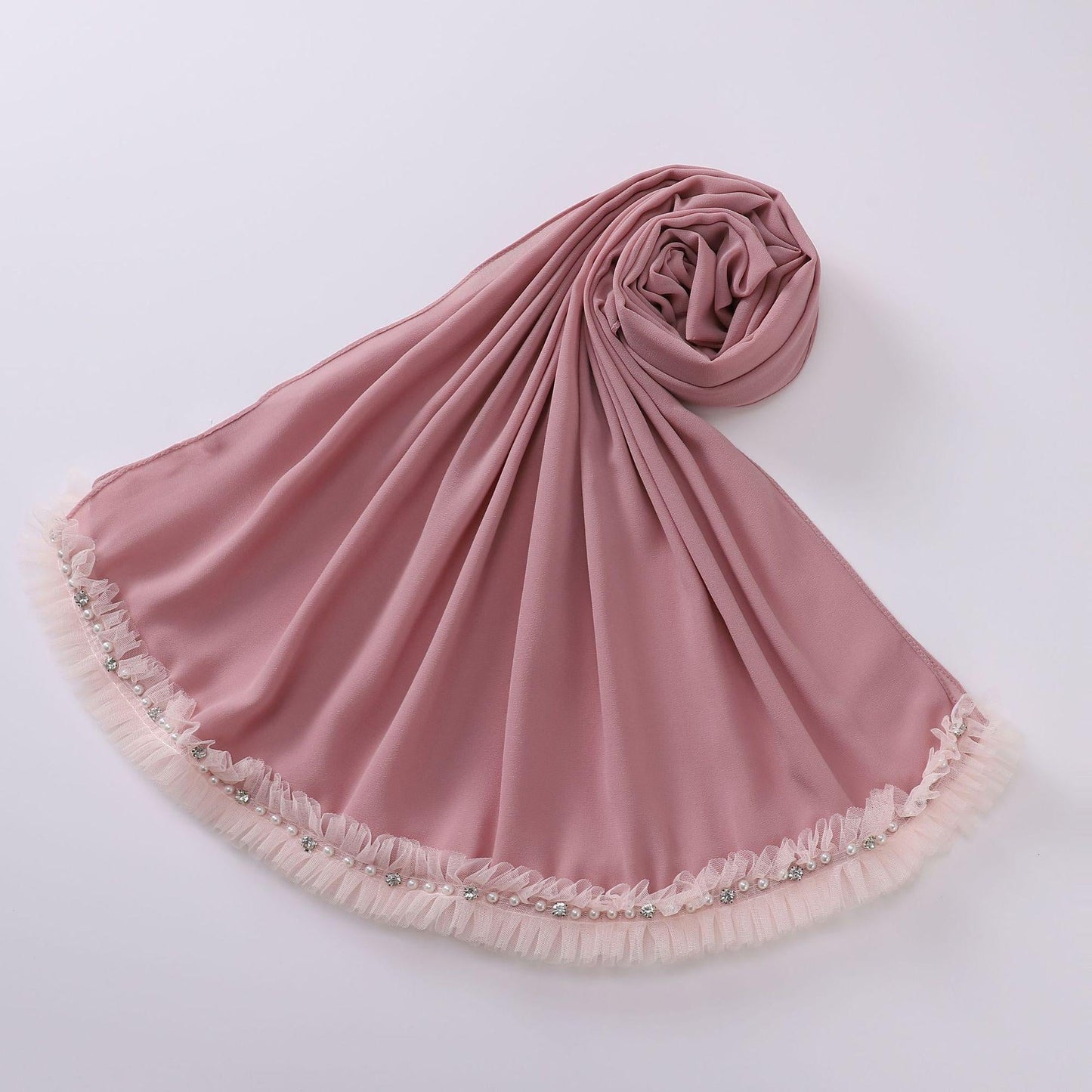 LUMAYA LM1118 Pearl Chiffon Lace Headscarf