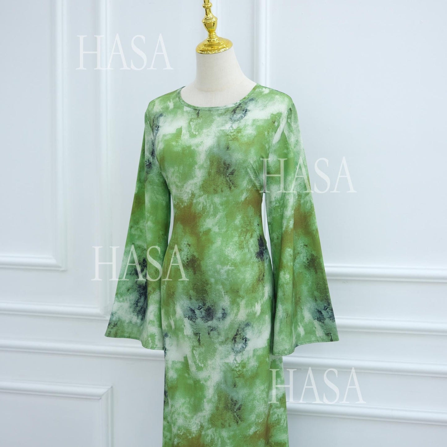 LUMAYA6550 Elegant Printed Abaya with Long Sleeves