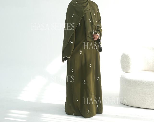 LUMAYASASERIES LUMAYA6682 Embroidered Floral Pattern Long Cardigan
