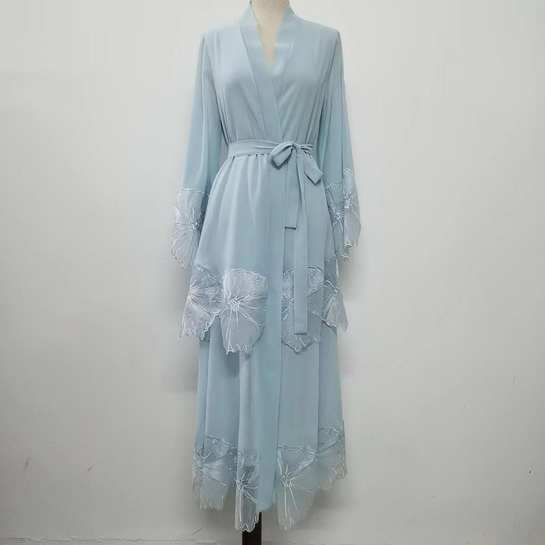 LUMAYA LUMAYA1025 1pcs Lace Embroidery Double-Layer Cardigan