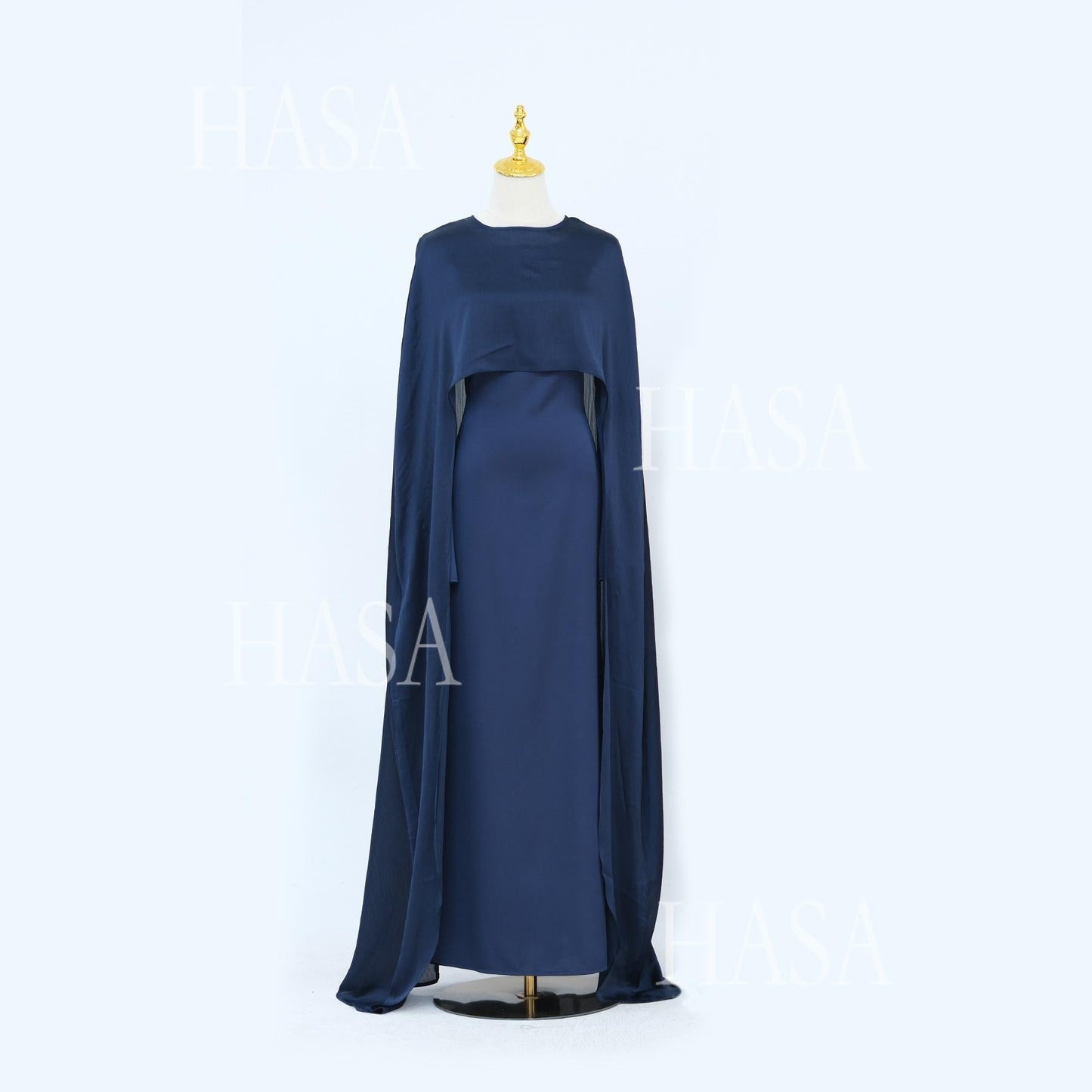 LUMAYA5870 Elegant drape two-piece robe dress-Light luxury street style abaya girl