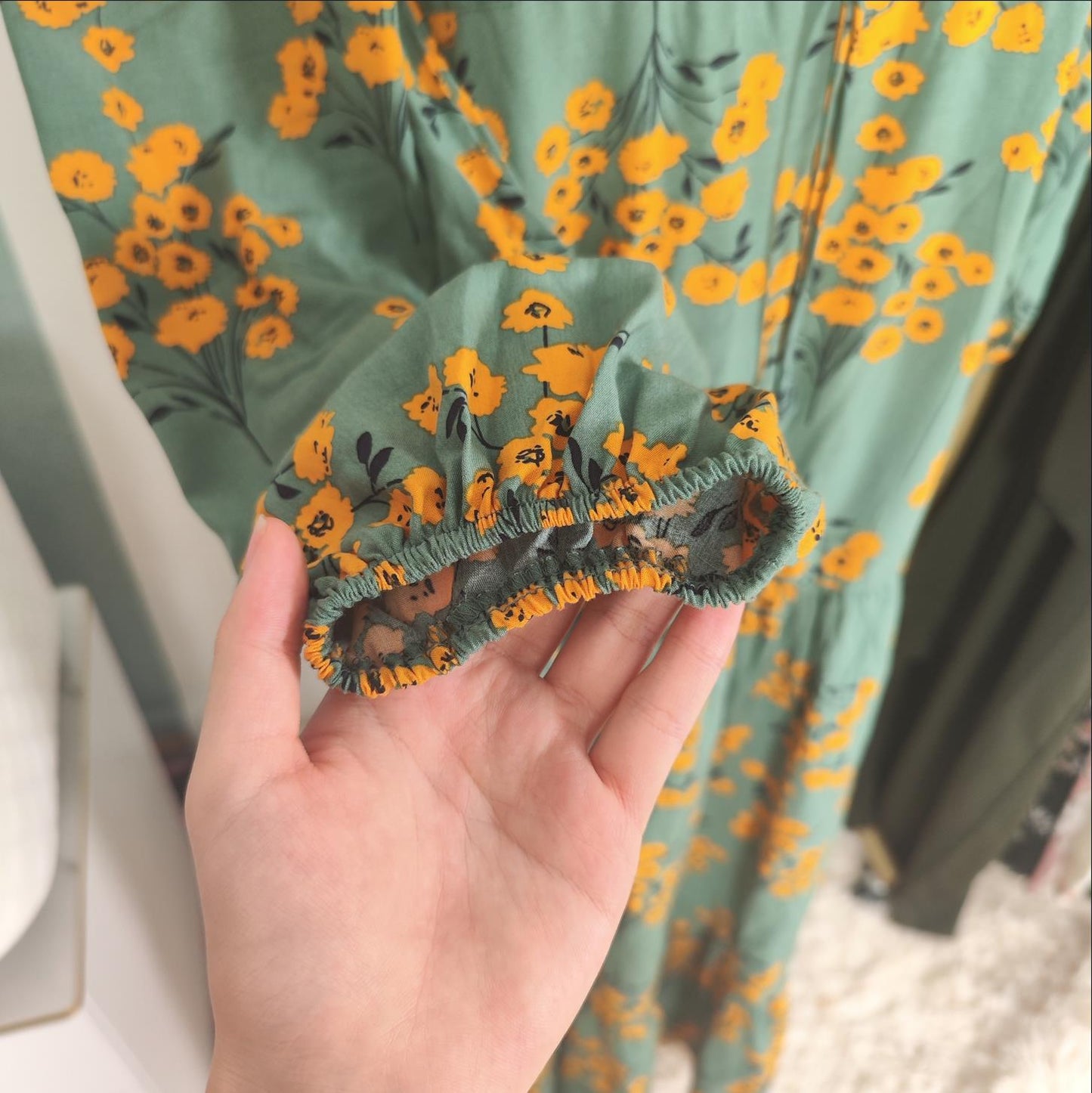 LUMAYA0819 Rayon long dress V-neck flower dress
