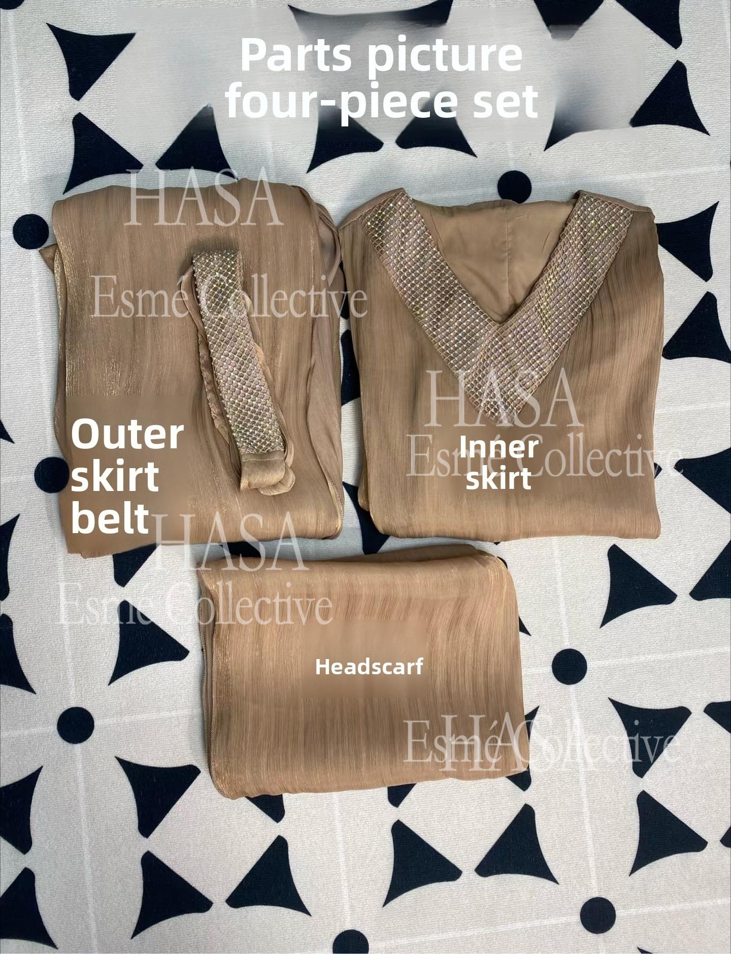 LUMAYA6481  Chiffon Robe 4 - Piece Set for Graceful Look