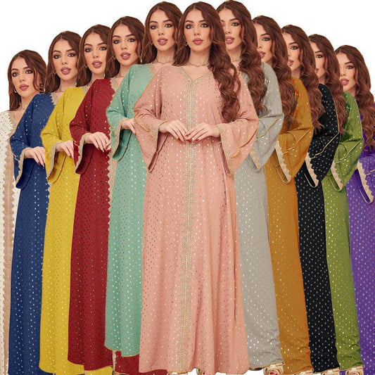 LUMAYA0442 Middle East Women's Clothing New Bronzing Muslim Dubai Robe