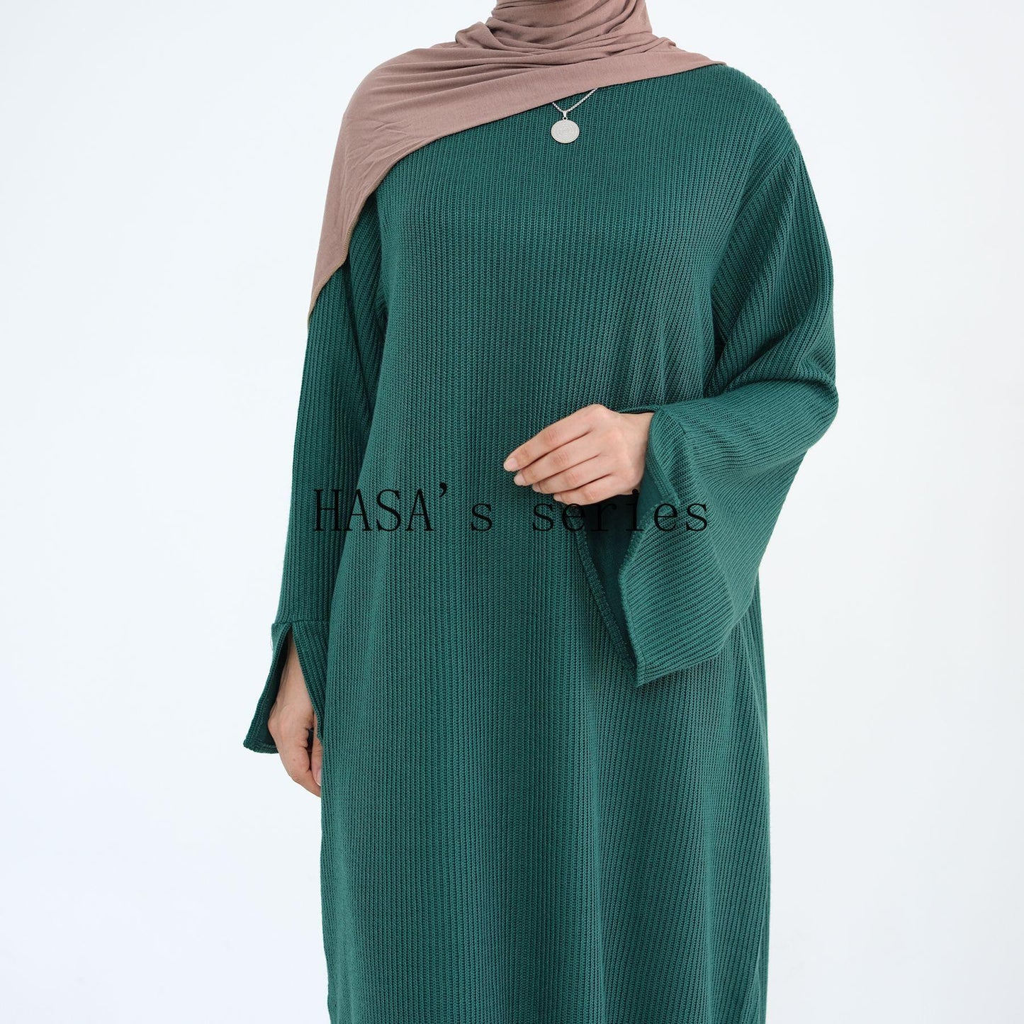 LUMAYA5440 Large Sleeve Thick Knitted Sweater Dress - Loose and Elegant Long Dress party  wear red dress thick  thigh 2  part bow  outfits