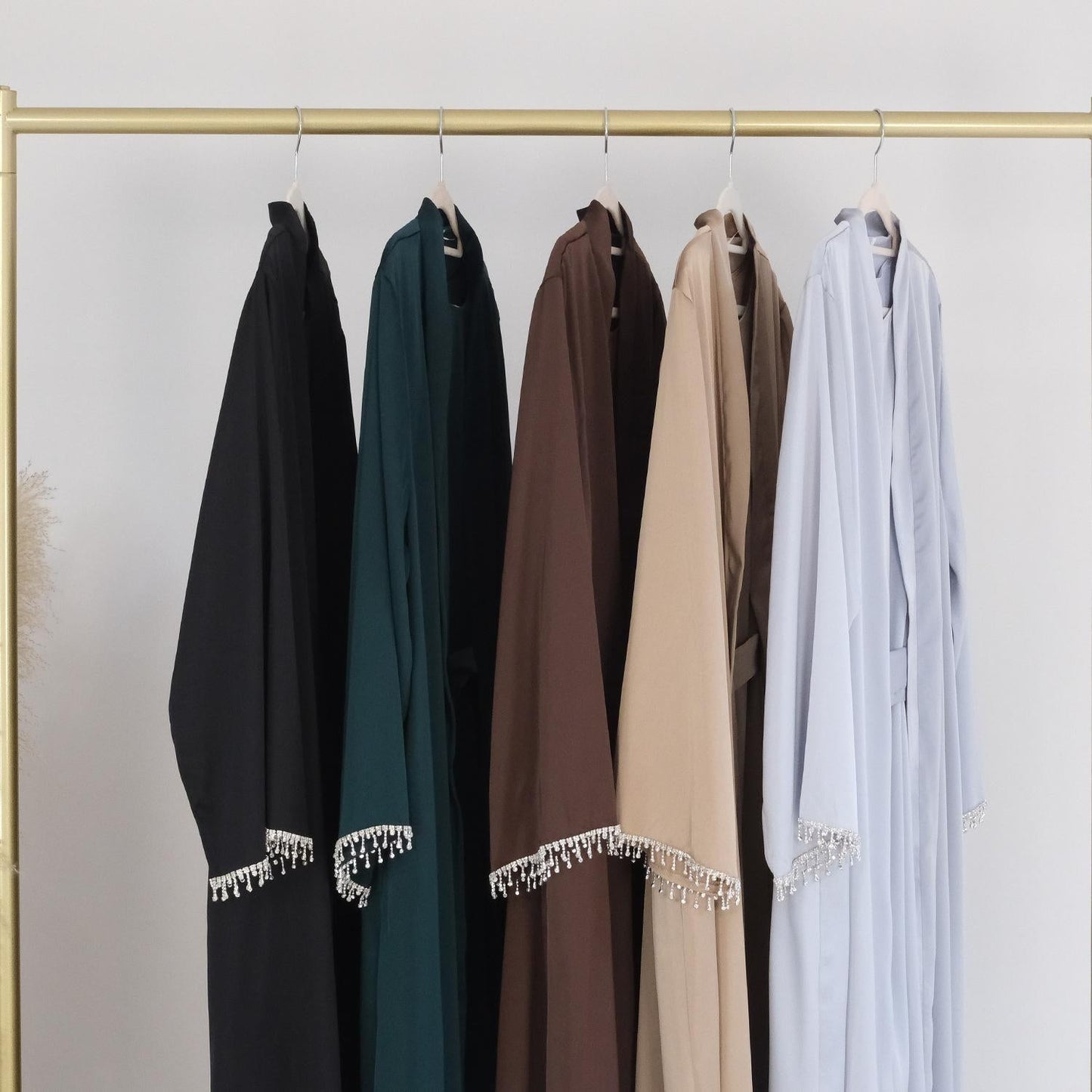 LUMAYA LUMAYA1047 1pcs Solid Color Beaded Cardigan Robe