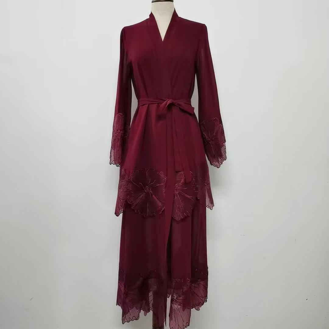 LUMAYA LUMAYA1025 1pcs Lace Embroidery Double-Layer Cardigan