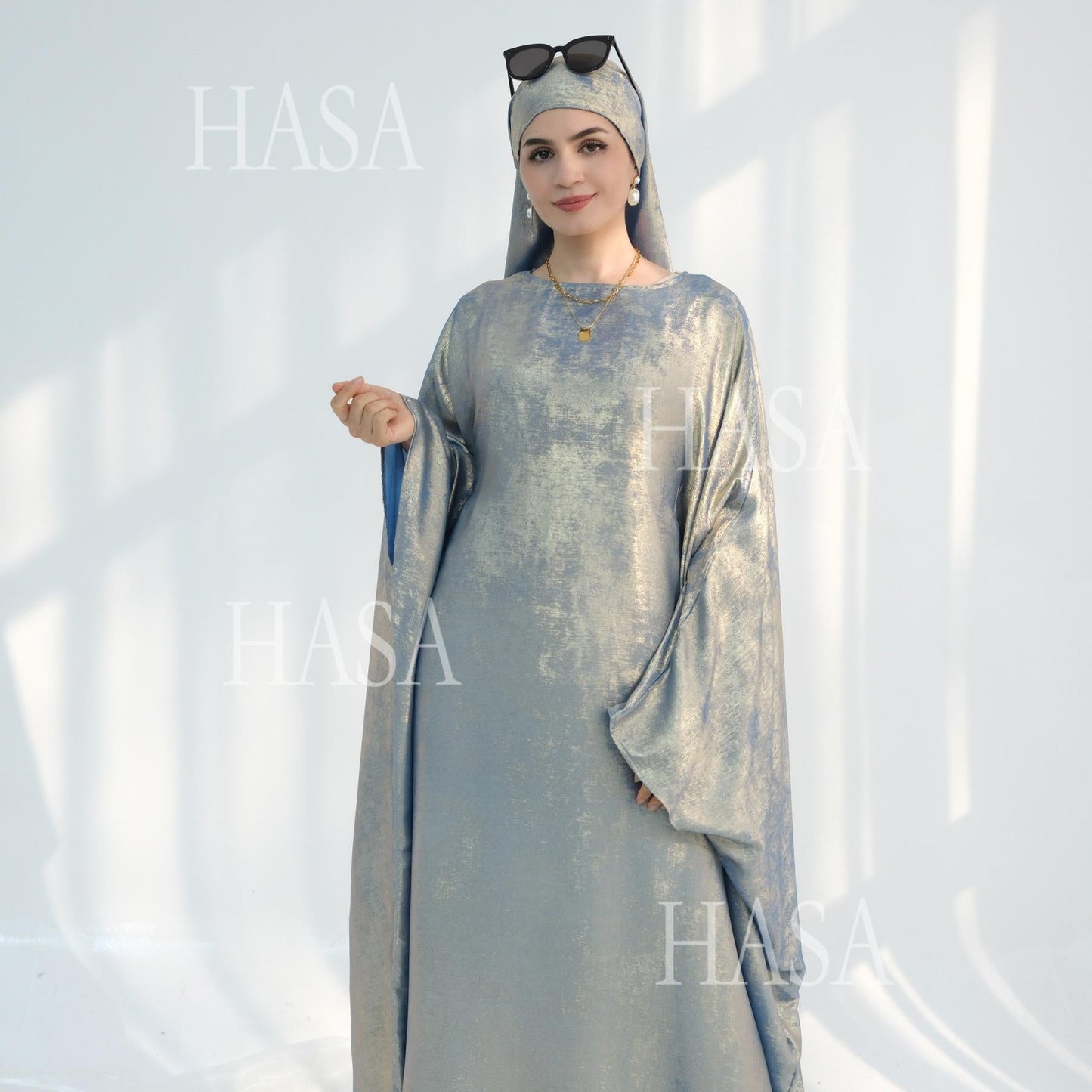 LUMAYA5879 Light-sensing Two-piece Dress | with Headscarf Design, The Overall Matching Is More Worry-free