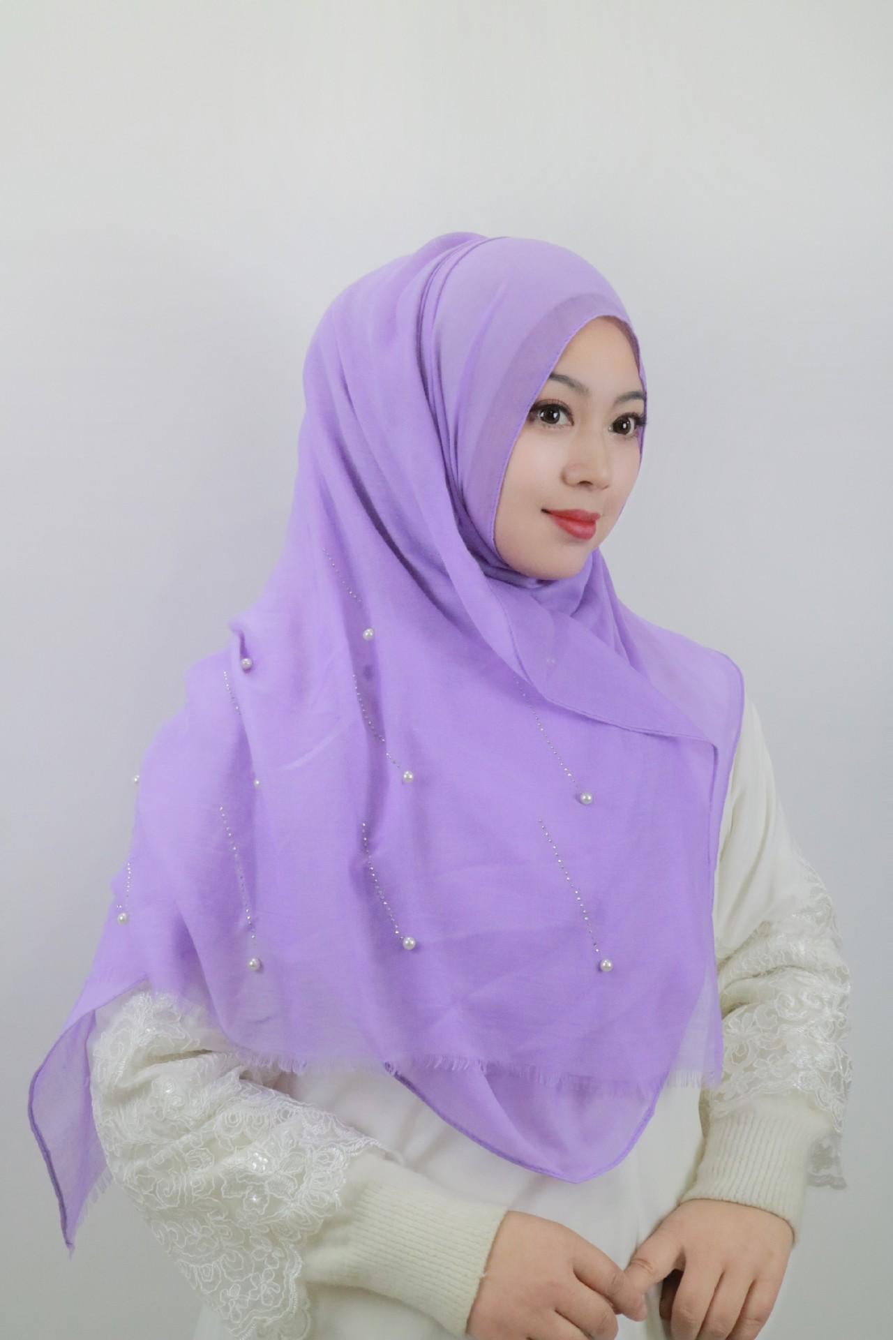 LUMAYA LM1106 Solid Color Scarf Long Beaded SLMwl Headband
