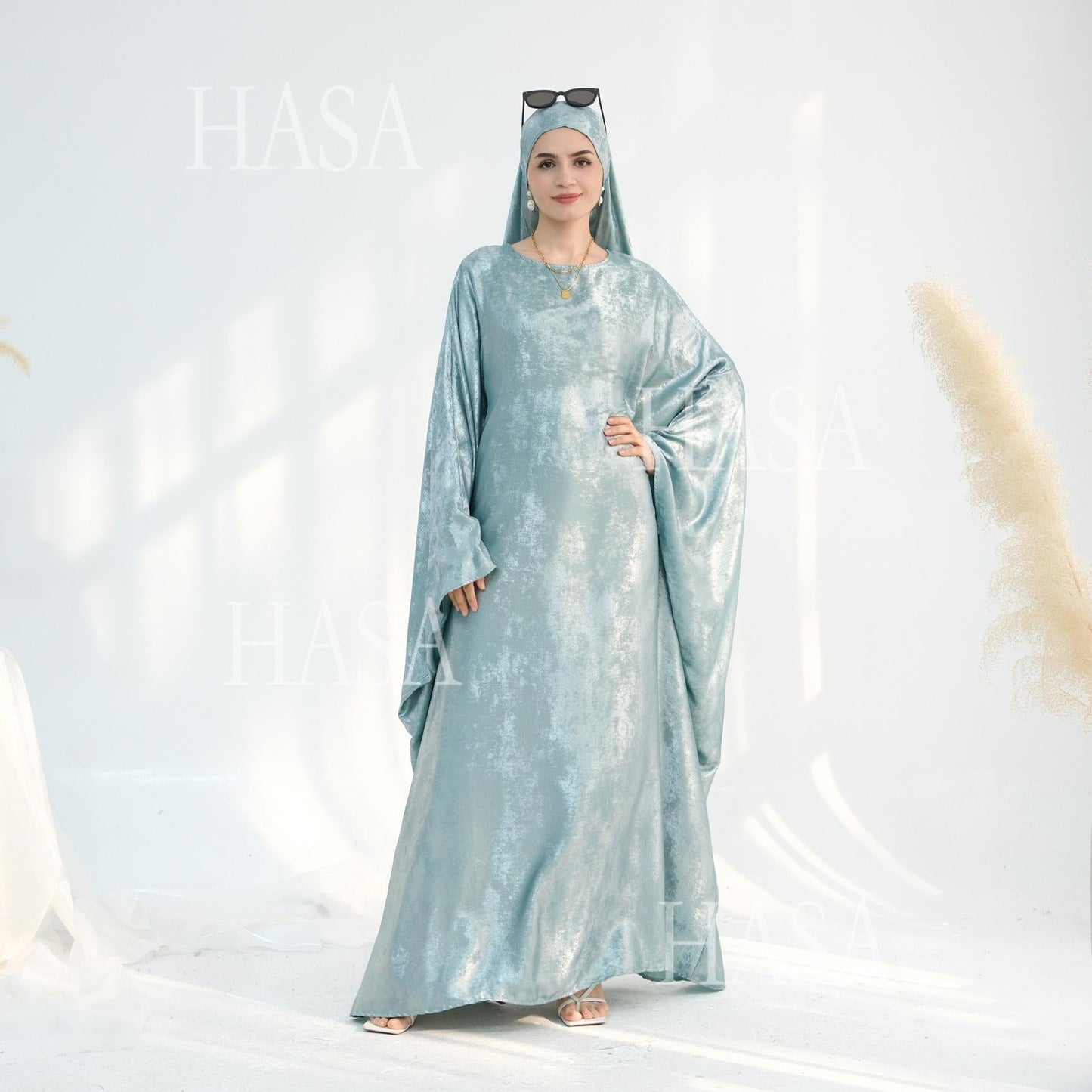 LUMAYA5879 Light-sensing Two-piece Dress | with Headscarf Design, The Overall Matching Is More Worry-free