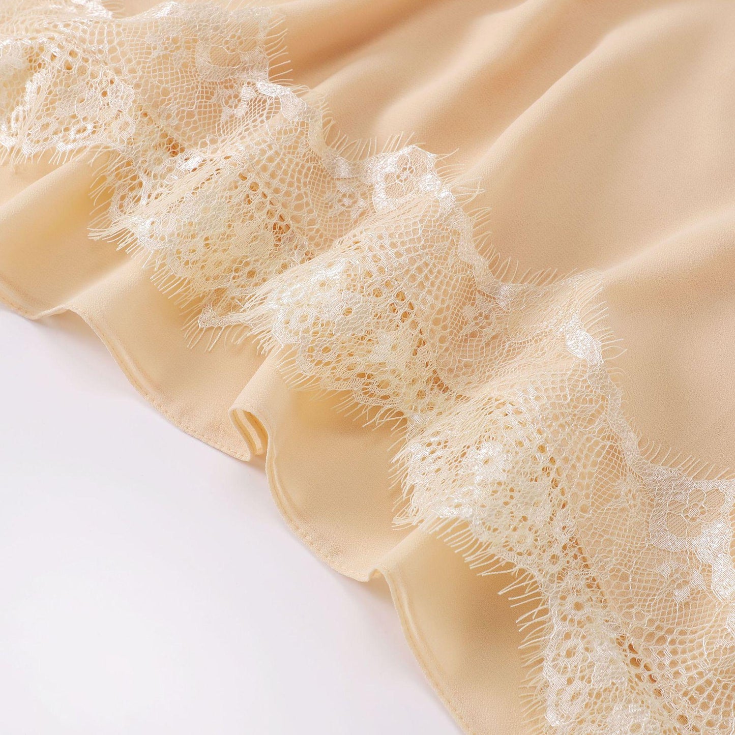 LUMAYA LM1119 Chiffon Lace Edge Headband Hijab