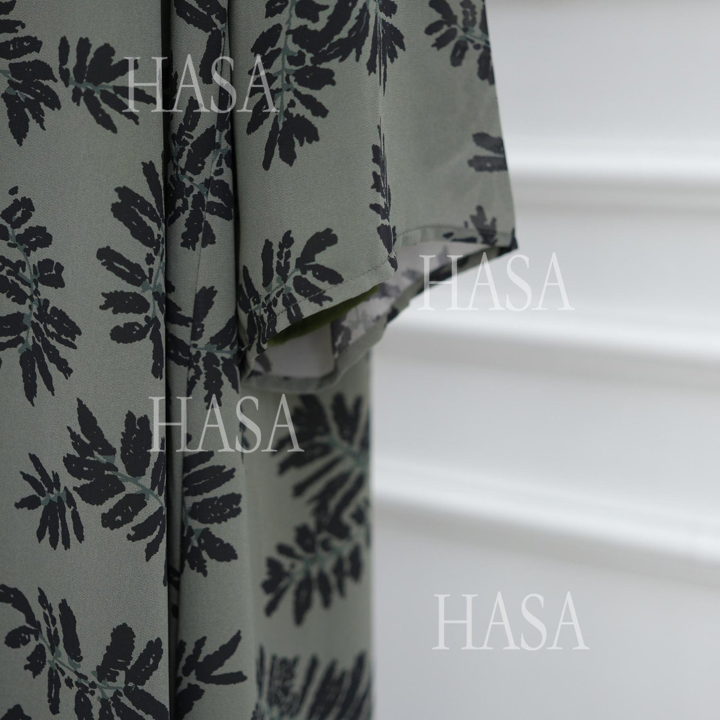 LUMAYA6515 Summer Printed Chiffon Jacket and Headscarf Two-Piece Set