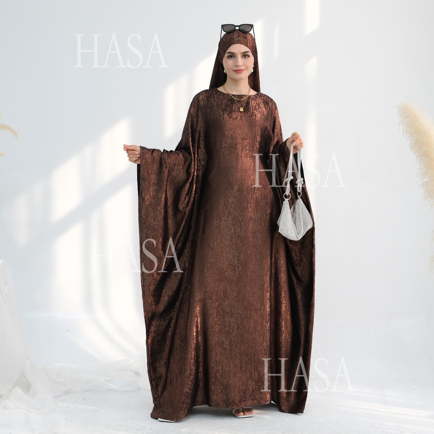 LUMAYA5879 Light-sensing Two-piece Dress | with Headscarf Design, The Overall Matching Is More Worry-free