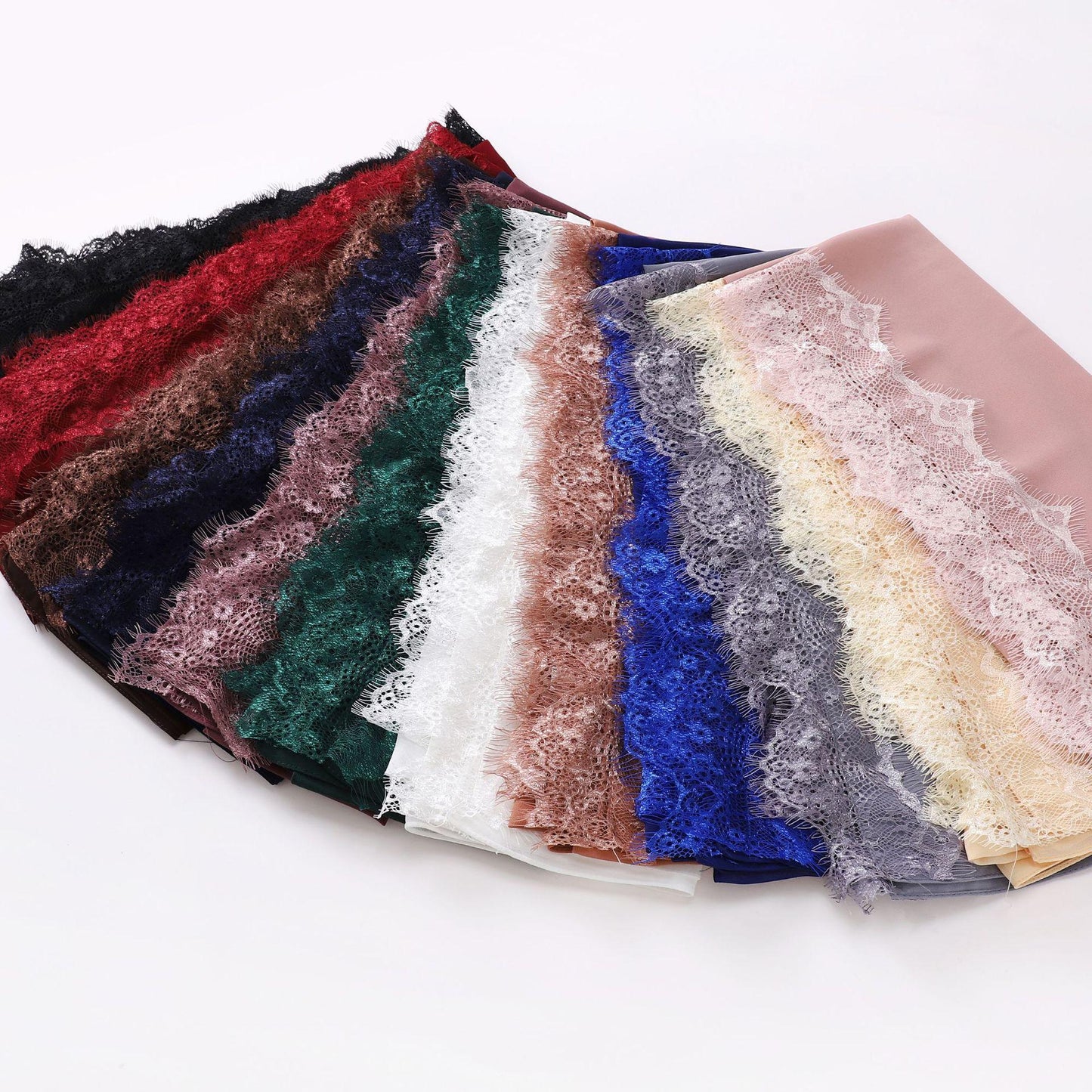 LUMAYA LM1119 Chiffon Lace Edge Headband Hijab