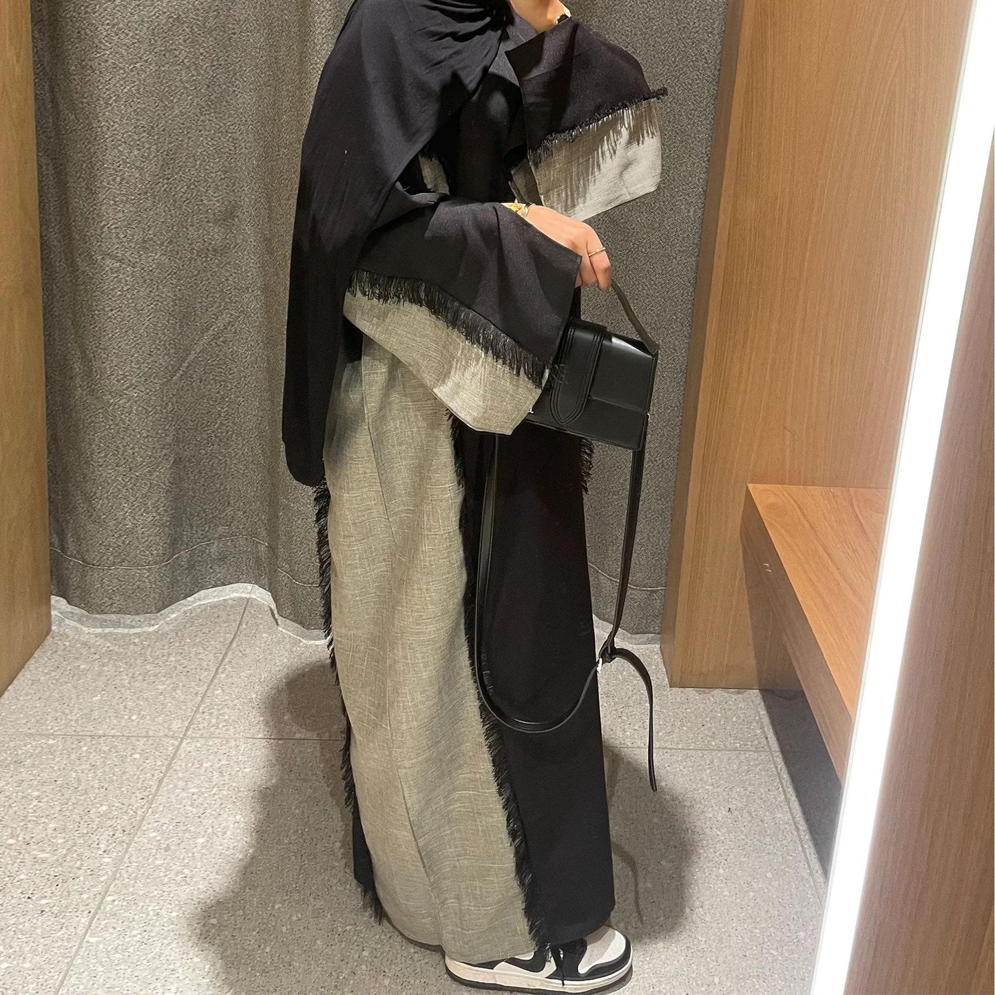 LM5606 Stylish Patchwork Robe - Cardigan and Dress Style