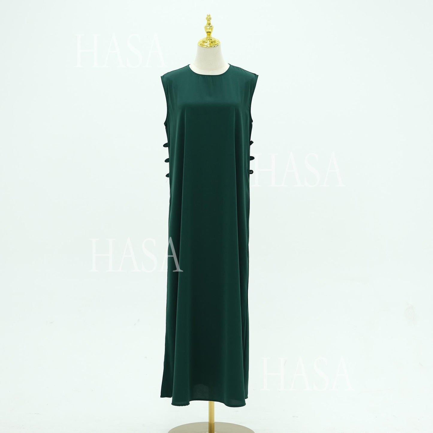 LUMAYA6470 Sleeveless Long Dress with Adjustable Back Lacing