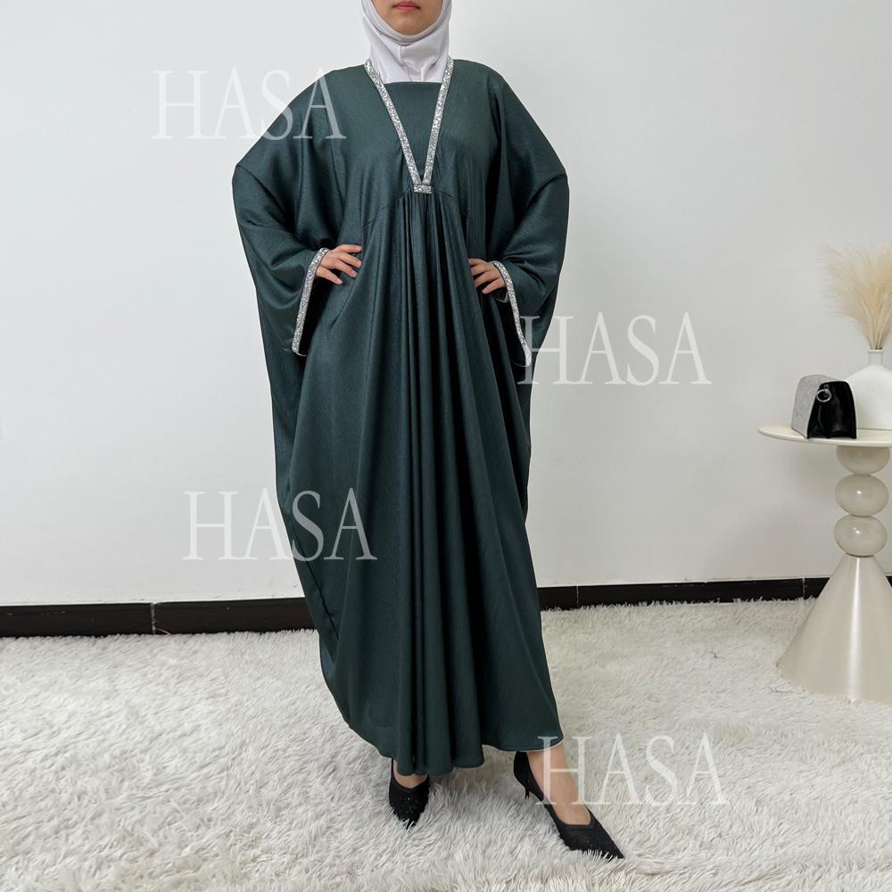 LUMAYA6499 Abaya with diamond details on the chest