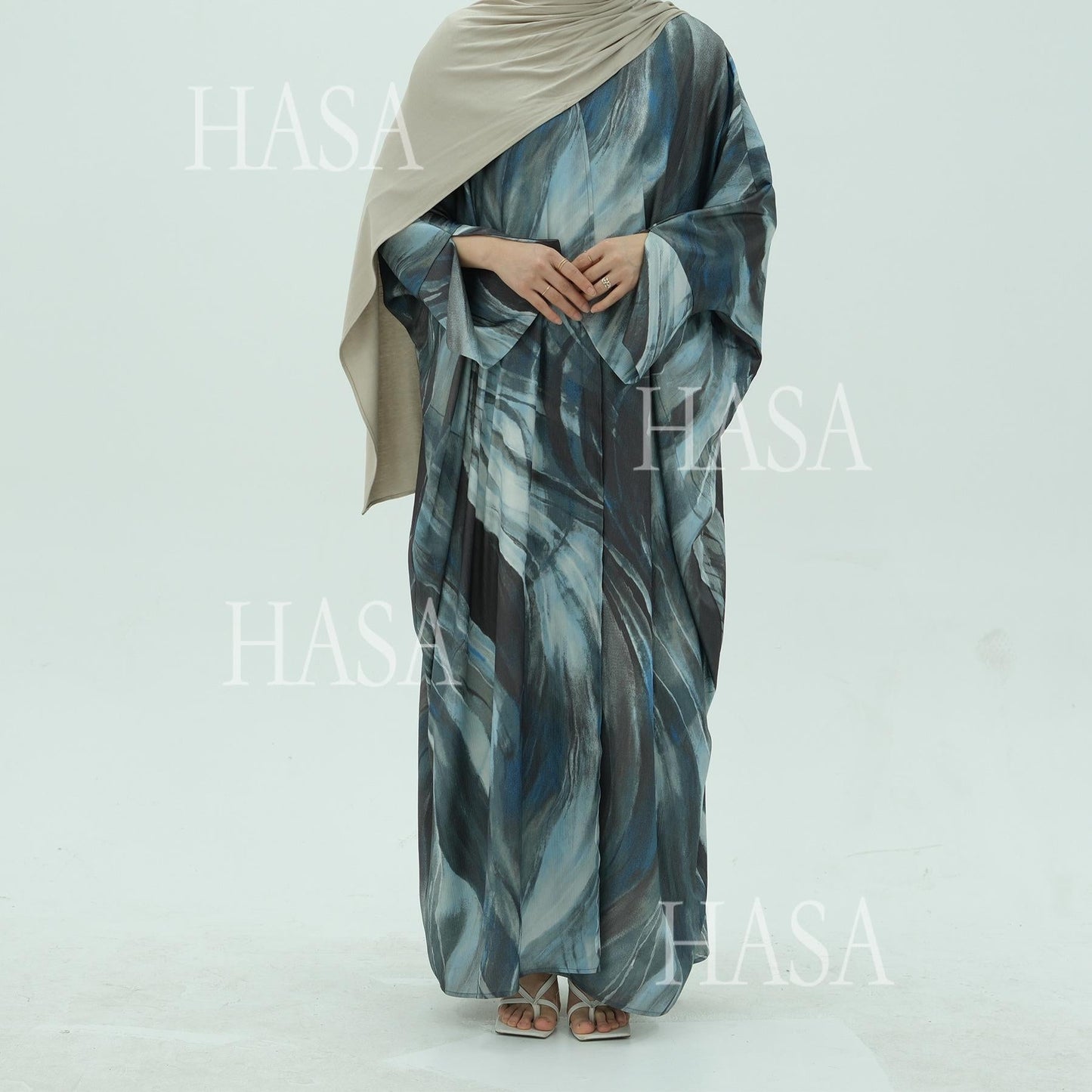 LUMAYA6509 Abstract Printed Loose Abaya (Headscarf Not Included)