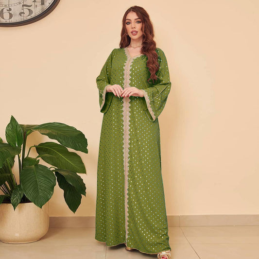 LUMAYA0442 Middle East Women's Clothing New Bronzing Muslim Dubai Robe