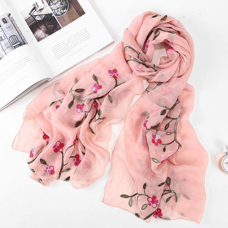 LUMAYA LM1132 Chiffon Flower Embroidered Scarf
