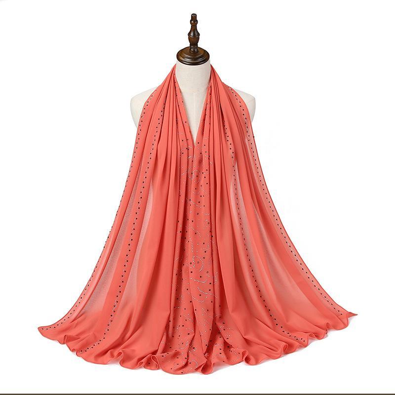 LUMAYA LM1127 Pearl Chiffon Rhinestone Headscarf