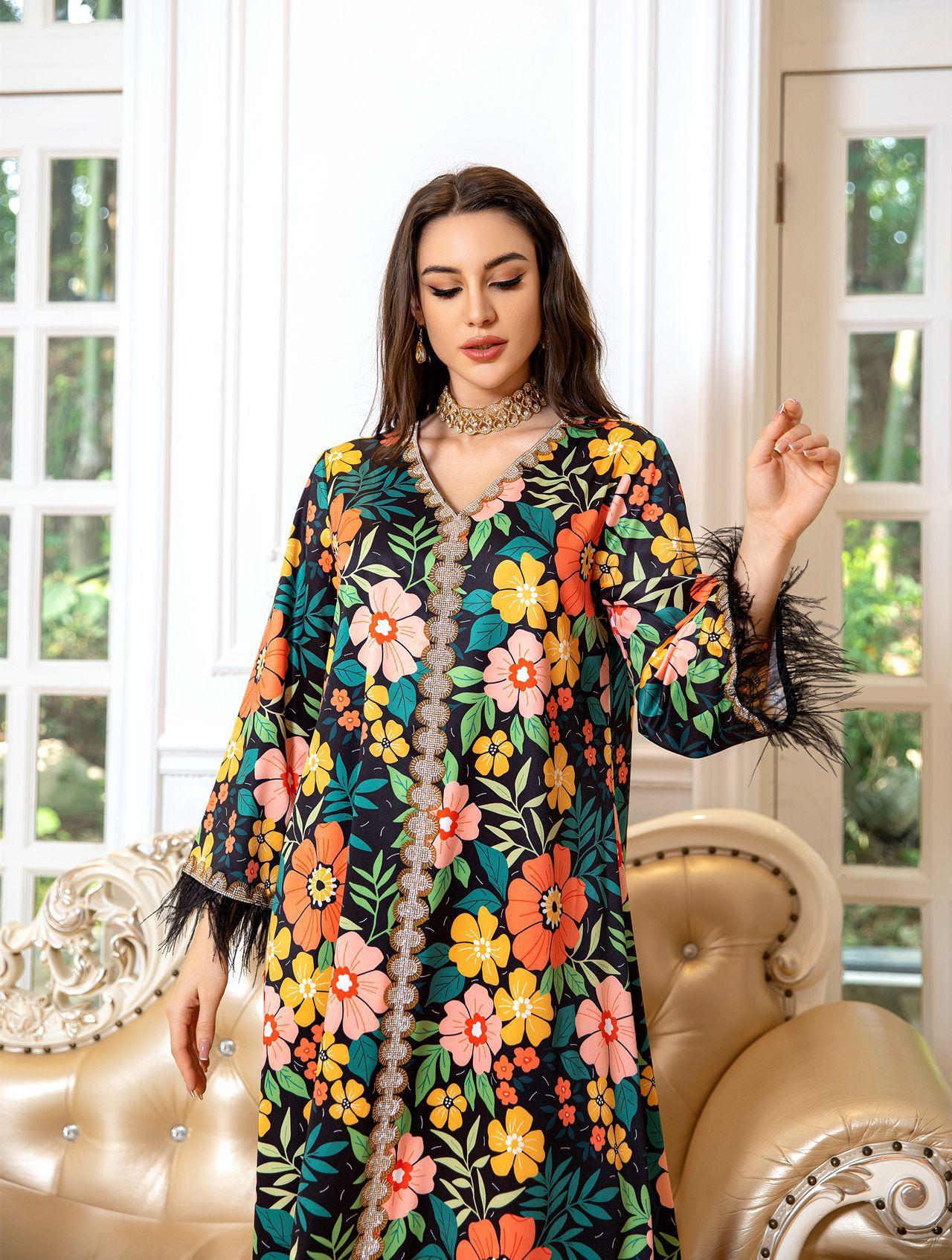 LUMAYA LUMAYA1078 Printed Diamond Camel LMir Dress