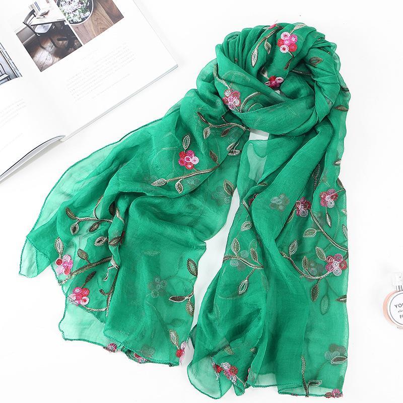 LUMAYA LM1132 Chiffon Flower Embroidered Scarf