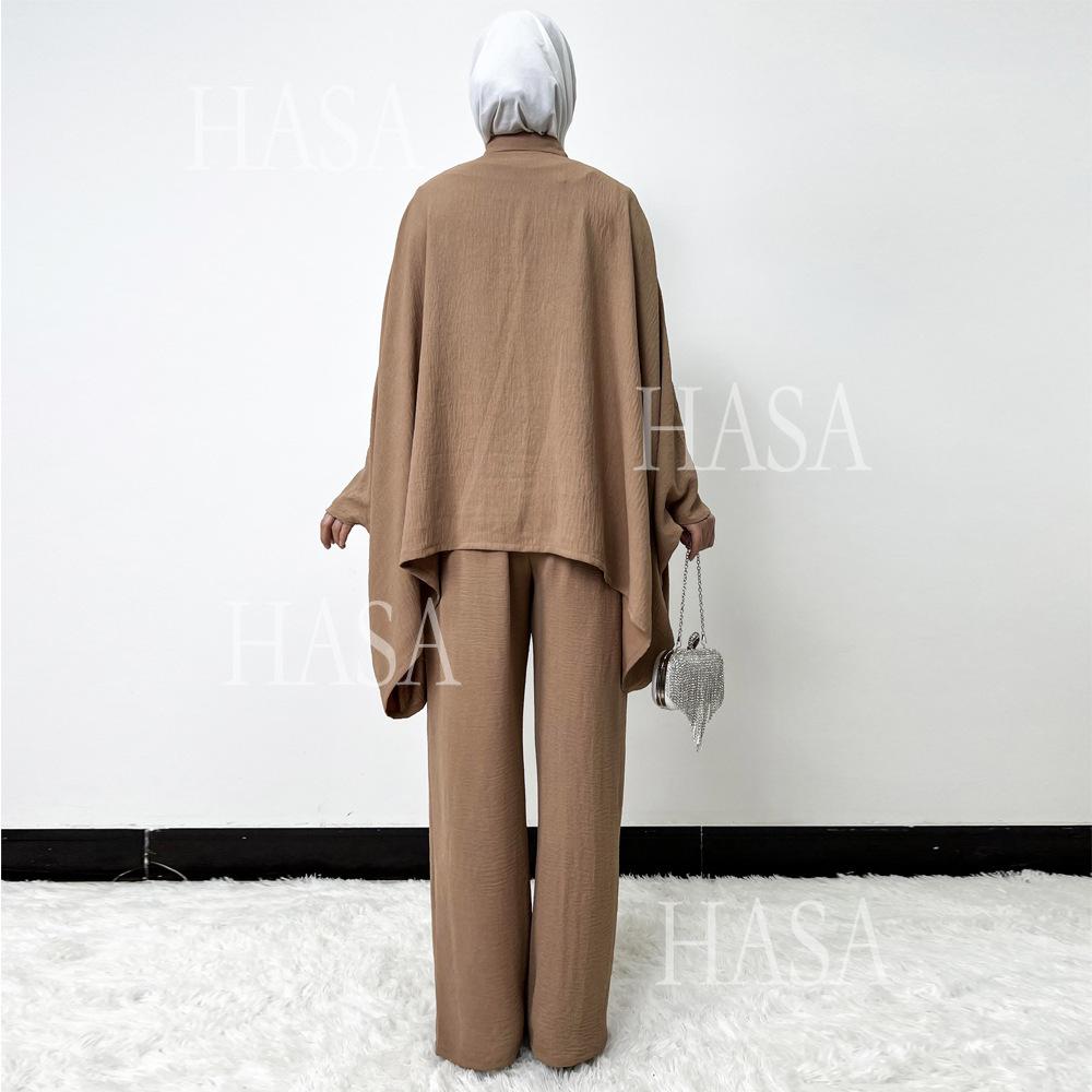 LUMAYA5855 High-end Crepe Linen Two-piece Suit (headscarf Not Included), Stylish and Simple, Showing Elegance