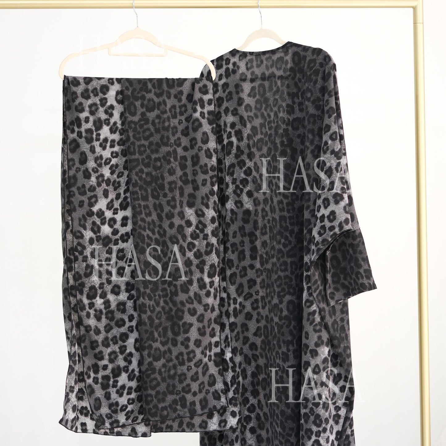 LM6576 Women's Printed Cardigan Abaya (with Optional Matching Headscarf)
