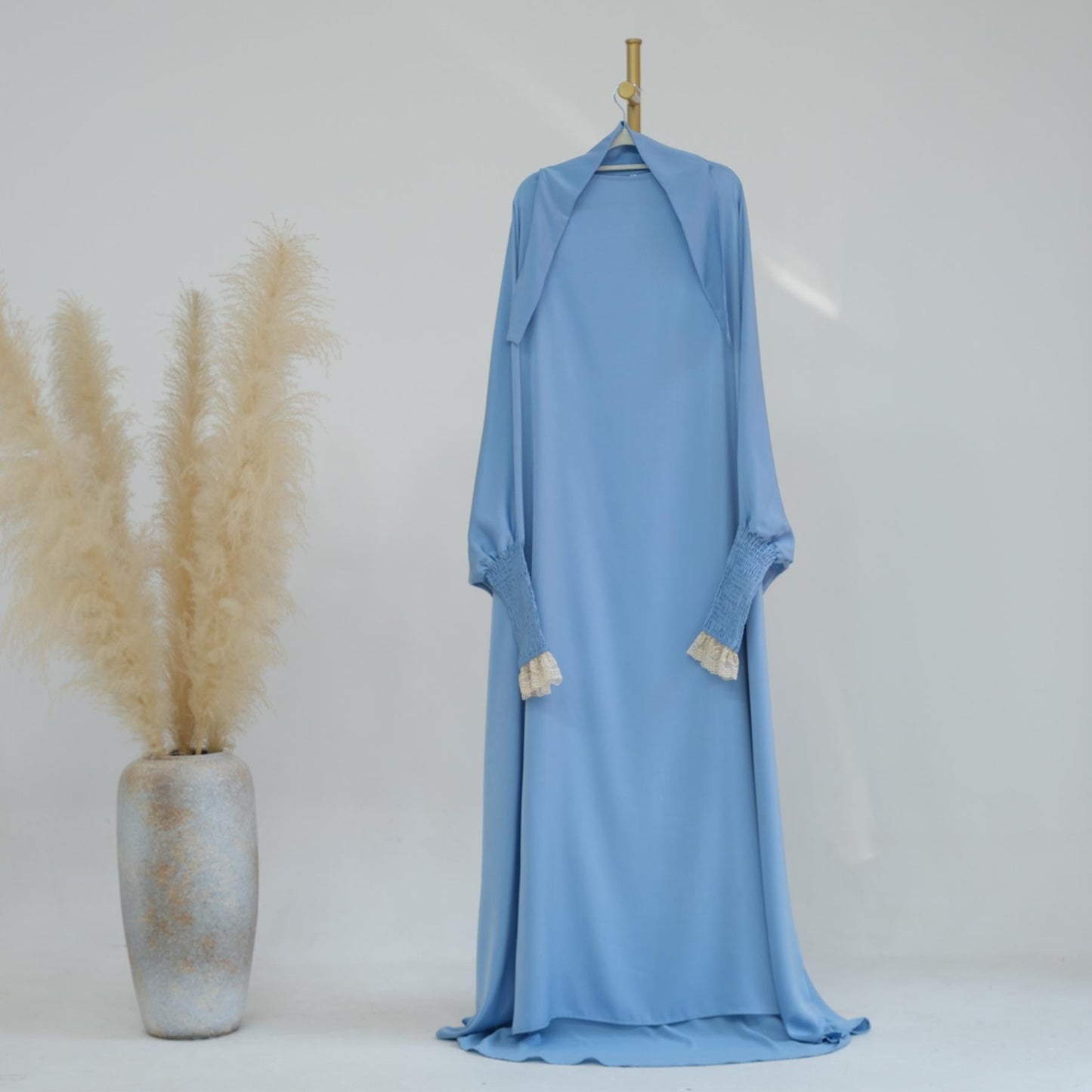 LUMAYA LUMAYA0721 Solid Color Robe Dress with A Large Swing