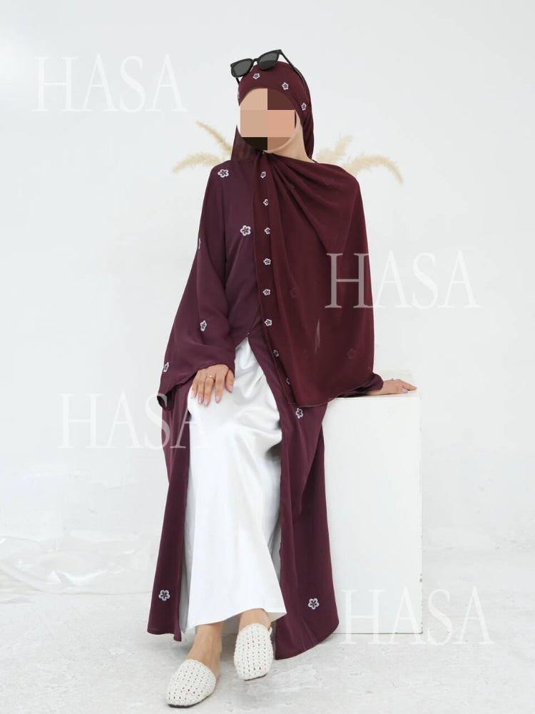LM6612 All-over Embroidered Cardigan Two-piece Set