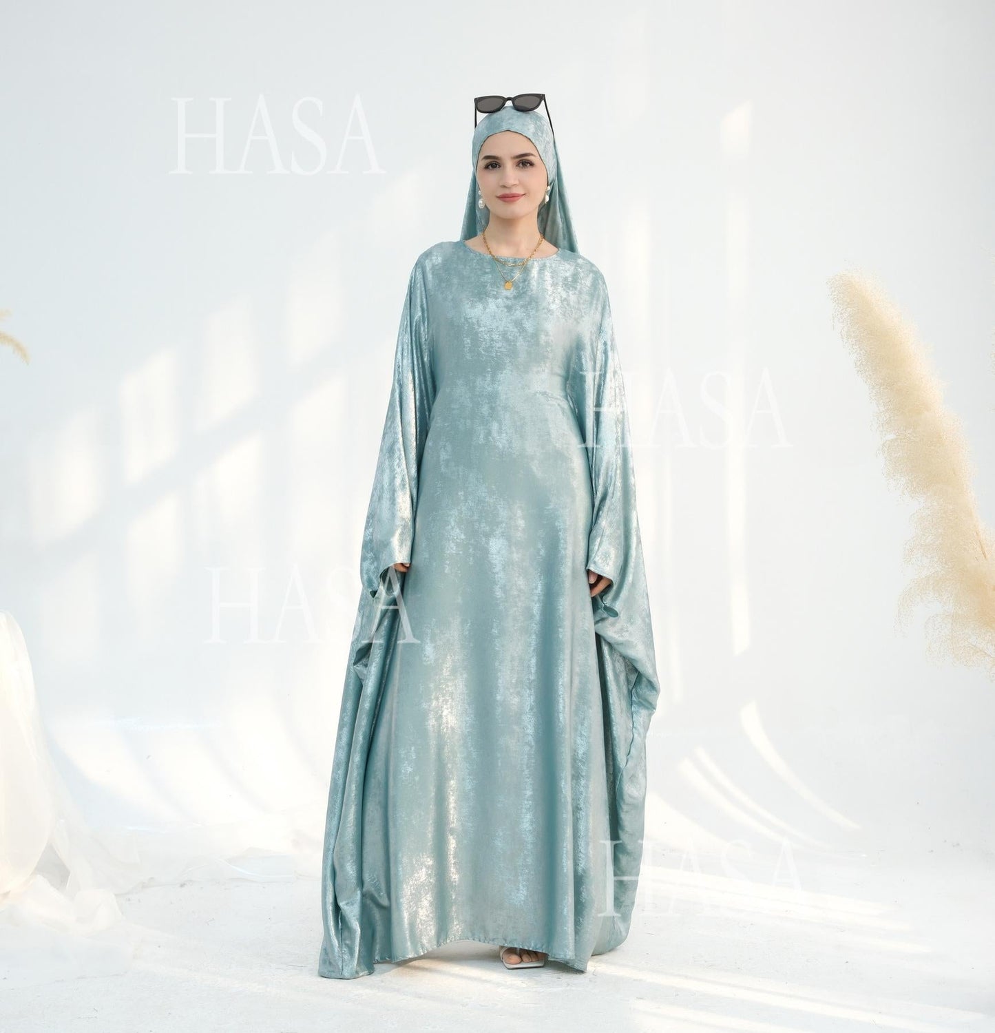 LUMAYA5879 Light-sensing Two-piece Dress | with Headscarf Design, The Overall Matching Is More Worry-free