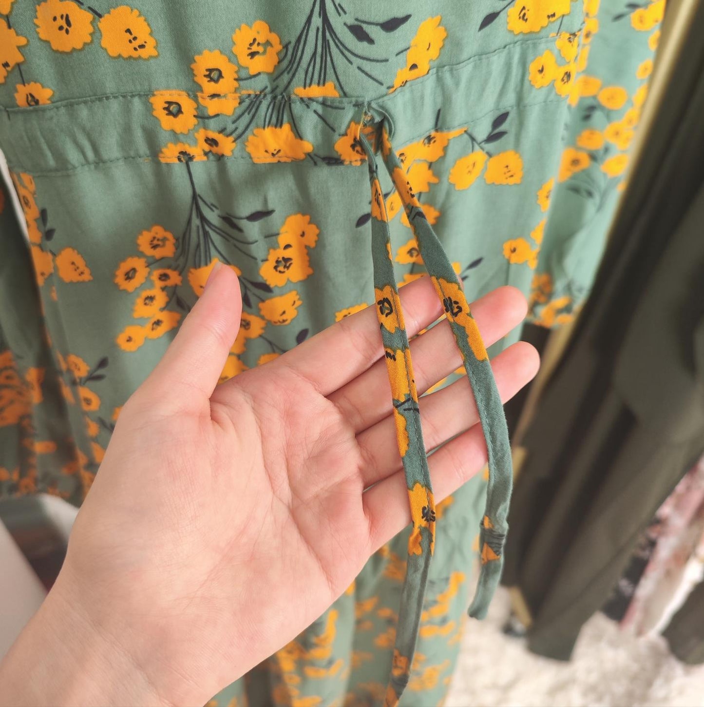 LUMAYA0819 Rayon long dress V-neck flower dress