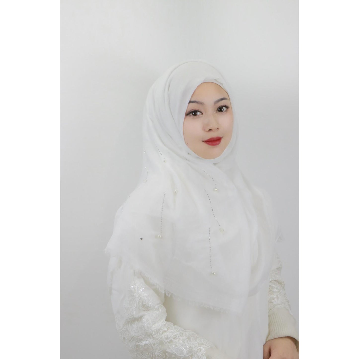 LUMAYA LM1106 Solid Color Scarf Long Beaded SLMwl Headband