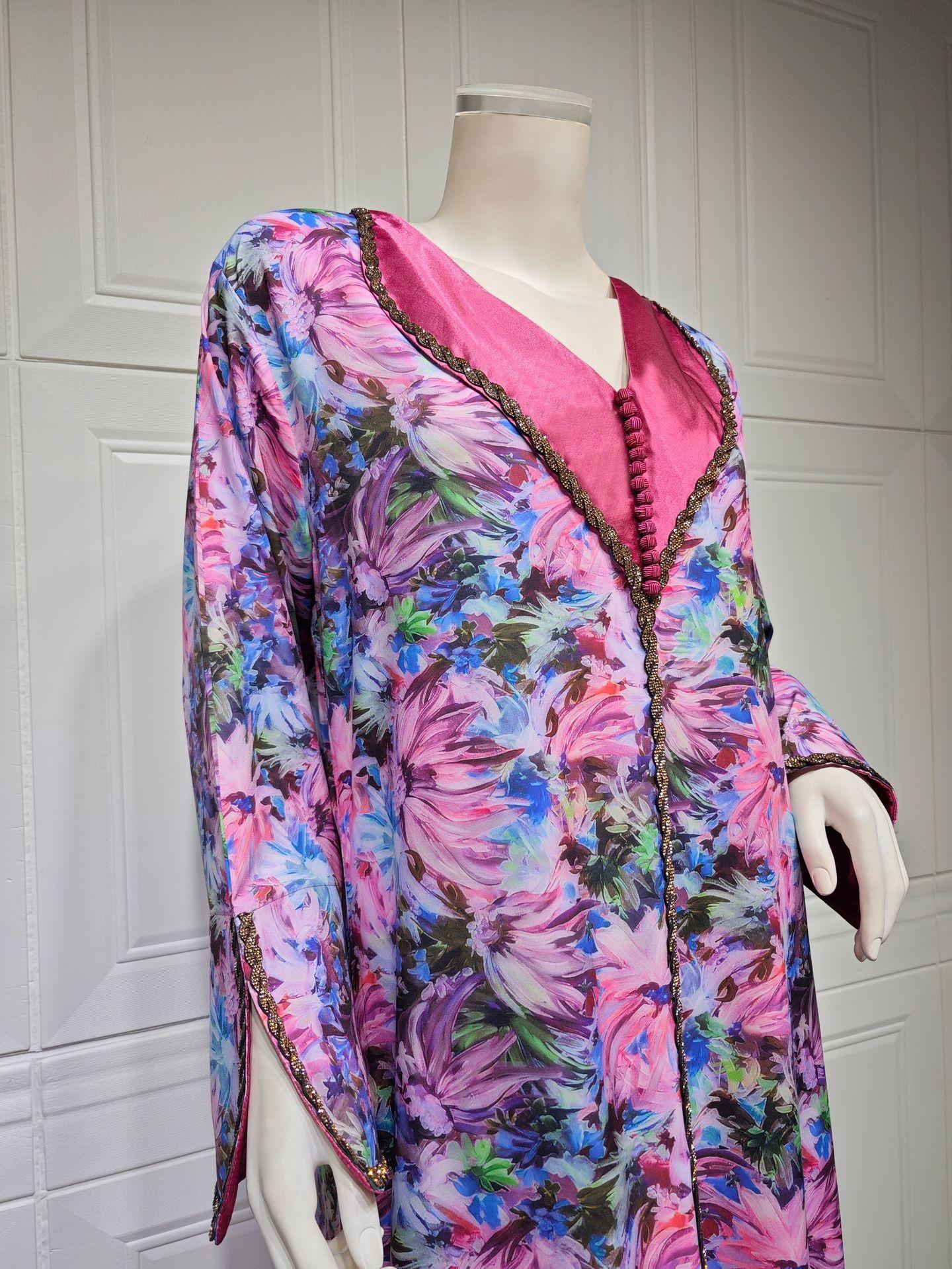 LUMAYA LUMAYA1070 Fashionable Printed Diamond Set Robe